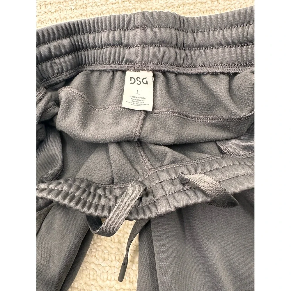 DSG Mens Athletic Jogger Pants Gray Fleece Lined Sweatpants Size L Training Gym